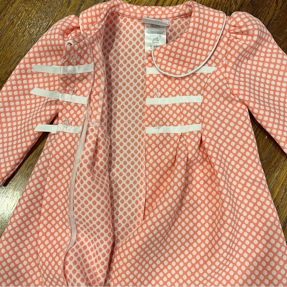 MACYS • IRIS & IVY coral pink polka dot bow dress with matching jacket 12 Months - Picture 5 of 8